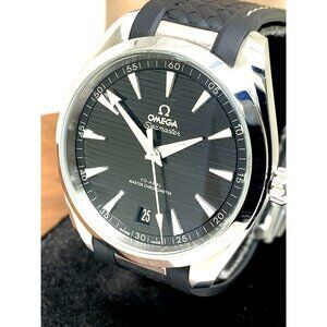 Omega Seamaster Men's Watch Swiss Automatic Chronometer Black Dial Rubbe…